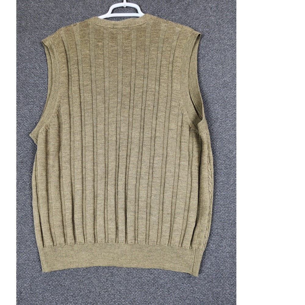 Patrick James Viyella‎ Mens Merino Wool Cable Knit Sleeveless Cardigan Vest L - Picture 5 of 9